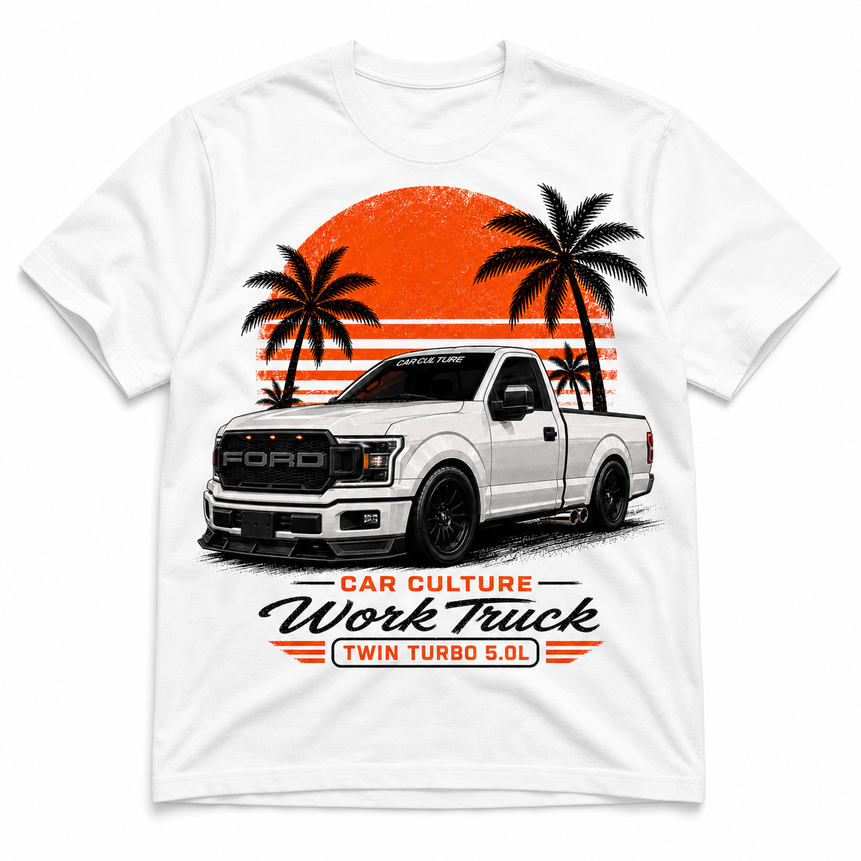 Work Truck Twin-Turbo F-150 Tee on white background